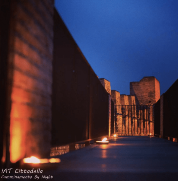Cittadella&#8217;s Parapet Walkway By Night enlighten by candles